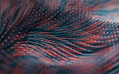 خلفية الإبر الوردية الزرقاء ثلاثية الأبعاد, 4k, طمس, خلفية المسامير ثلاثية الأبعاد, الخلفية مع الإبر, إبر ثلاثية الأبعاد بخلفية زرقاء