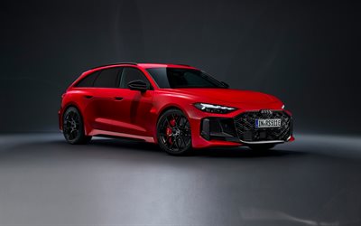 audi rs5 avant, 4k, oscuridad, 2026 coches, vagones, audi rs5 avant rojo, exterior, 2026 audi rs5 avant, coches alemanes, audi
