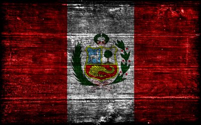 peru träflagga, 4k, träregra flaggor, sydamerikanska länder, peru flagg, peru day, sydamerika, peruansk flagga, peru, peruanska nationella symboler