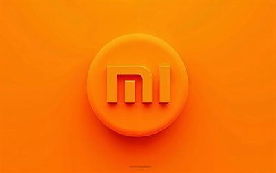 logo orange xiaomi 3d, 4k, art 3d, fond orange, logo xiaomi, logo de xiaomi 3d, technologies, xiaomi, mi xiaomi