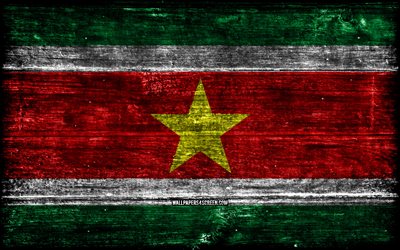 surinam träflagga, 4k, träregra flaggor, sydamerikanska länder, surinamflagga, surinamdag, sydamerika, surrigflagga, surinam, surinamesiska nationella symboler
