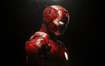 Iron Man, black background, superhero, MARVEL, Iron Man character, MARVEL characters, creative art