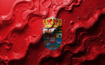 bandiera avila, 4k, trama delle onde di pietra, bandiera di avila, bandiera 3d avila, spagna, bandiere di province della spagna, avila