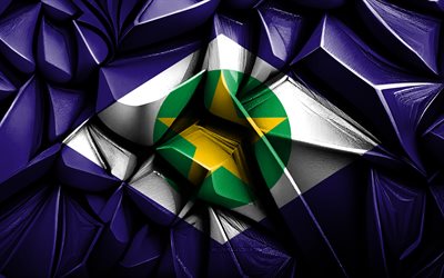 mato grosso, 4k, 3d  kreativ struktur, mato grosso 3d  flagga, brasilien, mato grosso  flagga, 3d  konst, statsstaten, mato grosso state flag