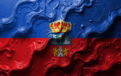 bandera de lugo, 4k, textura de onda de piedra, bandera 3d lugo, españa, banderas de provincias de españa, lugo