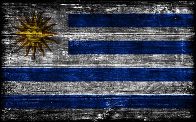 uruguay träflagga, 4k, träregra flaggor, sydamerikanska länder, uruguay flagga, uruguay dag, sydamerika, uruguayan flagga, uruguay, uruguayanska nationella symboler