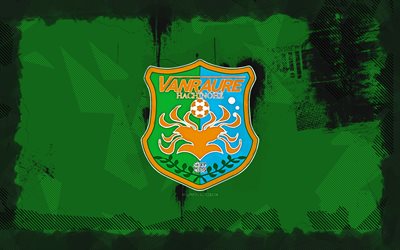 vanraure hachinohe grunge logo, 4k, liga j3, fondo de grunge verde, fútbol, vanraure hachinohe emblema, fútbol americano, logotipo de vanraure hachinohe, vanraure hachinohe, club de fútbol japonés, vanraure hachinohe fc