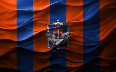 4k, albirex niigata 로고, 블루 오렌지 3d 배경, j1 리그, albirex niigata emblem, 일본 축구 팀, albirex niigata 플래그, 3d 텍스처, 일본, albirex niigata, 축구, 니이 가타