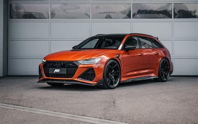 2025, Audi RS7 Legacy Edition, 4k, front view, exterior, ABT, orange Audi RS7, tuning Audi RS7, new orange RS7, ABT tuning, German cars, Audi