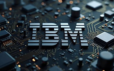 ibmメタルロゴ, 4k, 黒いハイテク背景, マイクロサーキット, 導体, エレクトロニクスブランド, クリエイティブ, マイクロサーキットのibmロゴ, ブランド, ibm抽象ロゴ, アートワーク, ibmロゴ, ibm