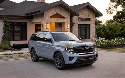 ford expedition, 4k, suvs, 2025 autos, luxusautos, graue ford expedition, 2025 ford expedition, amerikanische autos, ford