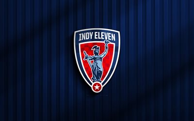 4k, Indy Eleven 3D logo, USL, blue 3D background, soccer, Indy Eleven emblem, Indy Eleven logo, Indy Eleven, football, american soccer club, Indy Eleven FC