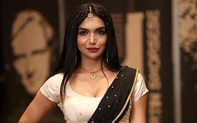 kriti verma, 4k, saree, indische schauspielerin, brünette frau, bollywood, filmstars, bilder mit kriti verma, beliebte schauspielerin, indische berühmtheit, kriti verma fotoshooting
