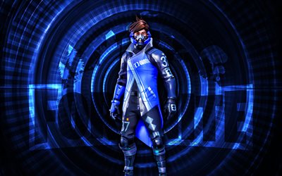 Custom Ether Fortnite, 4k, blue spiral background, Fortnite, creative, Custom Ether Skin, Fortnite Custom Ether Skin, Custom Ether, Fortnite characters