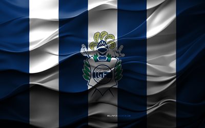 4k, club de gimnasia y esgrima la plata logo, fondo 3d blanco blanco, división argentina primaria, club de gimnasia y esgrima la plata emblema, equipo de fútbol argentino, club de gimnasia y esgrima la plata flagal, textura 3d, argentina, gimnasia