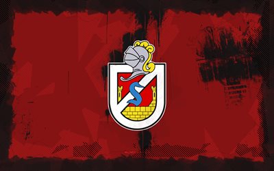 Deportes La Serena grunge logo, 4k, Liga de Primera, red grunge background, soccer, Deportes La Serena emblem, football, Deportes La Serena logo, Deportes La Serena, Chilean football club, Deportes La Serena FC