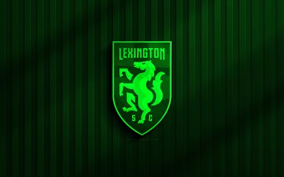 4k, lexington sc 3d  logo, usl, grüner 3d  hintergrund, fußball, lexington sc emblem, lexington sc logo, lexington sc, american soccer club, lexington fc