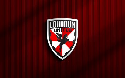 4k, loudoun united 3d logo, usl, sfondo 3d rosso, calcio, loudoun united emblem, loudoun united logo, loudoun united, club di calcio americano, loudoun united fc