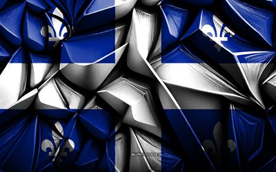 Flag of Quebec, 4k, 3d creative texture, Quebec 3d flag, Canada, Quebec flag, 3d art, Quebec, Provinces of Canada, Quebec province flag