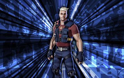 4k, asalto centurión, fondo de rayos azules, asalto cenurion skin, asalto centurion fortnite, arte abstracto, fortnite asalto centurion skin, personajes de fortnite, fortnita, arte creativo