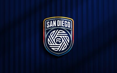 4k, logo 3d di san diego fc, mls, sfondo 3d blu, calcio, emblema di san diego fc, logo di san diego fc, san diego fc, club di calcio canadese, fc san diego
