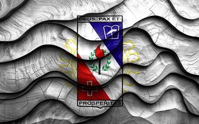 4k, drapeau de coronel fabriciano, villes du brésil, drapeaux d'ondes 3d en bois, jour de coronel fabriciano, brésil, drapeau en bois de coronel fabriciano, villes brésiliennes, coronel fabriciano