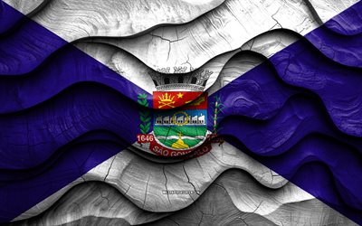 4k, bandera de sao goncalo, ciudades de brasil, banderas de ondas 3d de madera, día de sao goncalo, brasil, bandera de madera de sao goncalo, ciudades brasileñas, sao goncalo