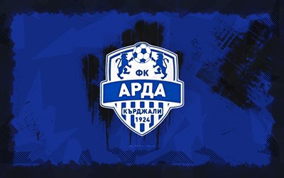 fc arda kardzhali grunge  logo, 4k, parva liga, sininen grunge  tausta, jalkapallo, fc arda kardzhali  tunnus, fc arda kardzhali  logo, fc arda kardzhali, bulgarian jalkapalloseura, arda kardzhali fc