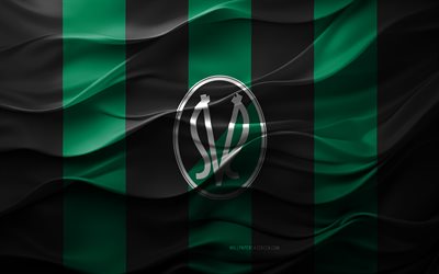 4k, SV Ried logo, green black 3d background, Austrian Bundesliga, SV Ried emblem, Austrian football team, SV Ried flag, 3d texture, Austria, SV Ried, football, soccer