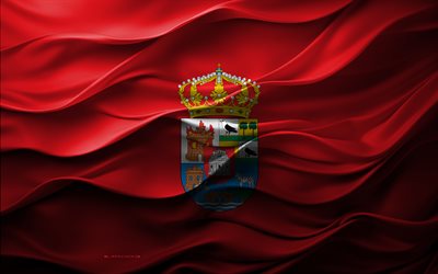 4k, bandiera di avila, città della spagna, bandiera 3d avila, spagna, bandiera avila, texture 3d, giorno di avila, simboli nazionali spagnoli, 3d art, avila