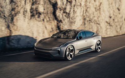 2026, rendimiento de polestar 5, 4k, vista frontal, exterior, sedán gris, polestar gris 5, nuevo polestar 5 2026, autos suecos, polestar