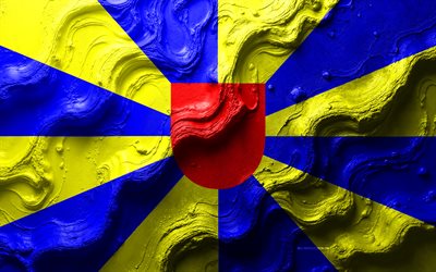 West Flanders flag, 4k, stone wave texture, Flag of West Flanders, 3d West Flanders flag, Belgium, flags of Belgian provinces, West Flanders Province flag, West Flanders, Flag of West Flanders Province