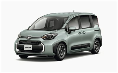 2022, Toyota Sienta, 4k, front view, exterior, compact cars, green Toyota Sienta, japanese cars, Toyota