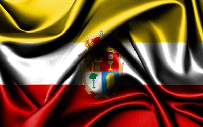 bandera conquense, 4k, provincias españolas, banderas de tela, día de cuenca, bandera de cuenca, banderas de seda onduladas, españa, provincias de españa, cuenca