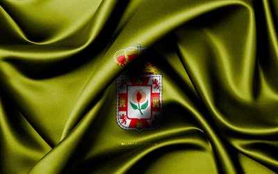bandera granadina, 4k, provincias españolas, banderas de tela, dia de granada, bandera de granada, banderas de seda onduladas, españa, provincias de españa, granada