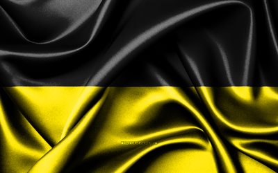 bandera de munich, 4k, ciudades alemanas, banderas de tela, dia de munich, banderas de seda onduladas, alemania, ciudades de alemania, munich