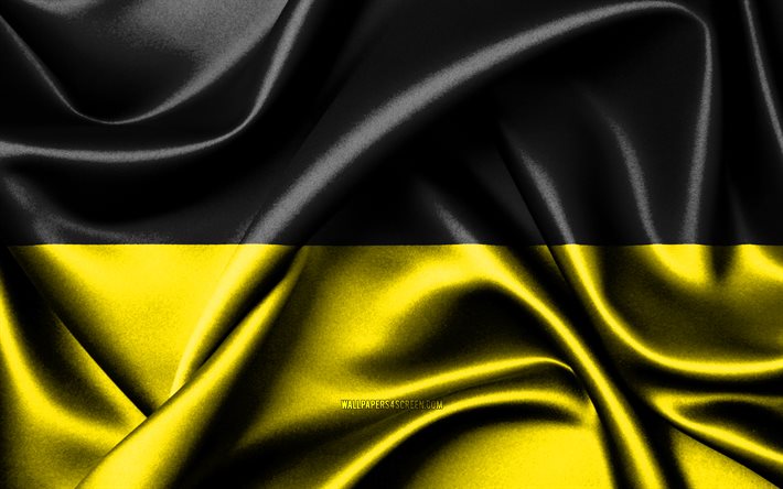 münchen flagga, 4k, tyska städer, tygflaggor, münchens dag, münchens flagga, vågiga sidenflaggor, tyskland, städer i tyskland, münchen