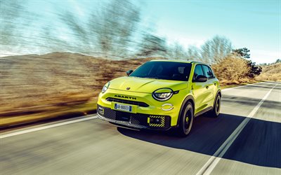 2025, フィアット600eアバルト, 4k, フロントビュー, 電気自動車, 電気フィアット600, チューニングフィアット600, アバース, フィアット