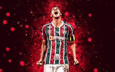 nino, 4k, luzes de neon roxas, fluminense fc, serie brasileira a, jogadores de futebol colombianos, nino 4k, antecedentes abstratos roxos, futebol, nino fluminense