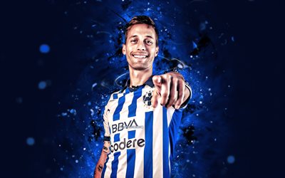 canales de sergio, 4k, luzes de neon azul, monterrey fc, liga mx, jogadores de futebol espanhol, sergio canales 4k, futebol, cf monterrey, sergio canales monterrey