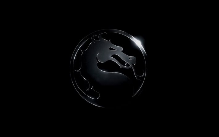Mortal Kombat X, logo, siyah arka plan