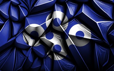 Flag of Osaka, 4k, 3d creative texture, Osaka 3d flag, Japanese prefectures, Japan, Osaka flag, 3d art, Osaka prefecture flag, Osaka