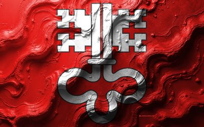 Nidwalden flag, 4k, stone wave texture, Flag of Nidwalden, 3d Nidwalden flag, Switzerland, flags of Swiss cantons, Nidwalden canton flag, Nidwalden, Flag of Canton of Nidwalden