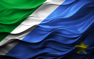 4k, drapeau de mato grosso, états du brésil, drapeau 3d mato grosso, brésil, drapeau mato grosso, texture 3d, jour de mato grosso, symboles nationaux brésiliens, art 3d, mato grosso