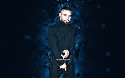 skrillex, 4k, blaues neonlicht, amerikanische djs, musikstars, amerikanische berühmtheit, edm, sonny john moore, vom ersten bis zuletzt, skrillex 4k