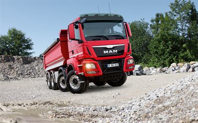 man tgs 35 440 8x4 kh hinterkipper, 4k, fuori strada, camion 2015, lkw, dump trucks, trasporto di carico, 2015 man tgs, uomo