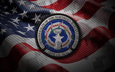 ختم جزر ماريانا الشمالية, 4k, ولايات الولايات المتحدة, العلم لنا, شارة جزر ماريانا الشمالية, الولايات المتحدة الأمريكية, ولاية جزر ماريانا الشمالية, العلم الأمريكي, جزر ماريانا الشمالية