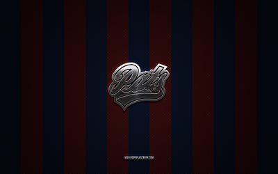 Regina Pats logo, American hockey team, Western Hockey League, blue red carbon background, WHL, Regina Pats emblem, hockey, Regina Pats, USA