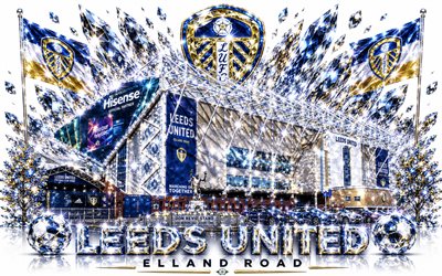 Leeds United FC logo, 4k, English football club, Leeds United FC, crystal art, Leeds United FC emblem, Elland Road, Leeds United, England, football, Premier League