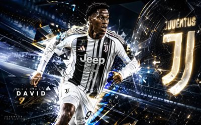jonathan david, juventus fc, fan art, fondo digital abstracto blanco, jonathan david juventus fc, arte creativo, logotipo de la juventus fc, jonathan david juventus, fútbol americano, juventus